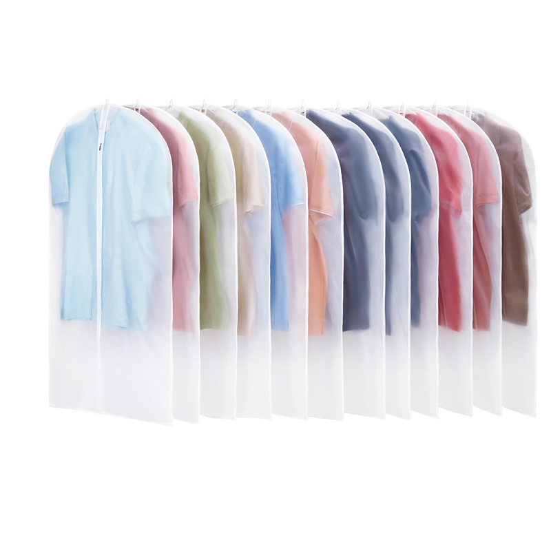12-Pack Clear Garment Bag - Suit bag for closet, suitable for travel storage - Size 24" x 42"