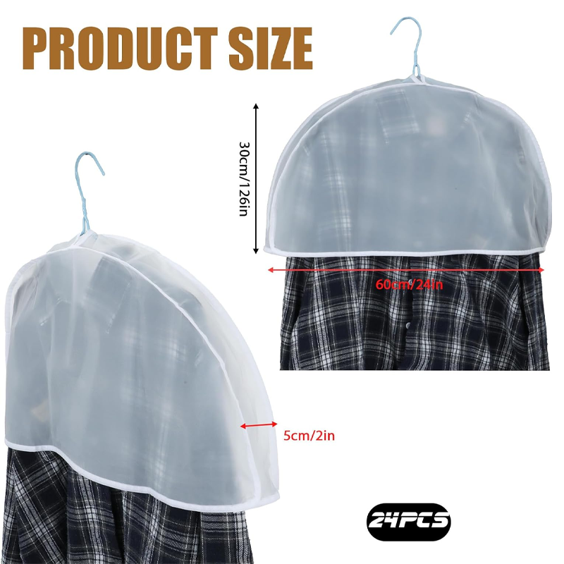 24-Pack Shoulder Protectors, Garment Hangers, Suitable for Closet Storage of Suits, Coats, and Dresses - Image 3