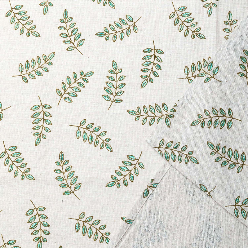 Country style rectangular tablecloth - 60 x 84 inches - Washable, dustproof, and wrinkle-resistant tablecloth. Suitable for restaurants, picnics, bars, indoor and outdoor dining. Green leaves. - Image 2